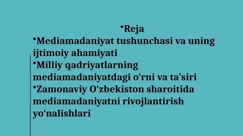 Mediamadaniyatni shakllantirishda milliy qadriyatlarning o‘rni