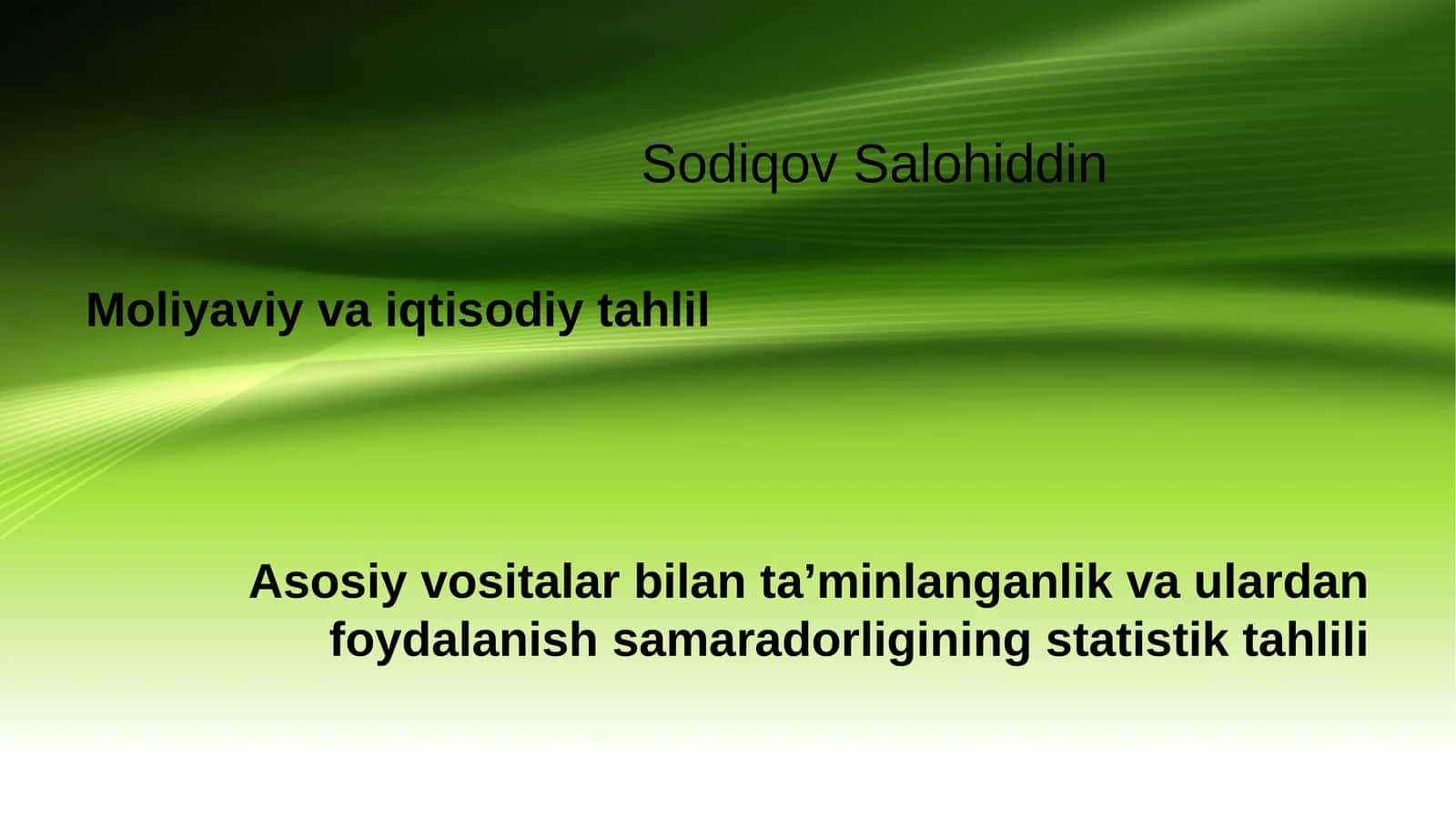 Moliyaviyvaiqtisodiytahlil
