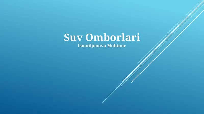 Suv Omborlari