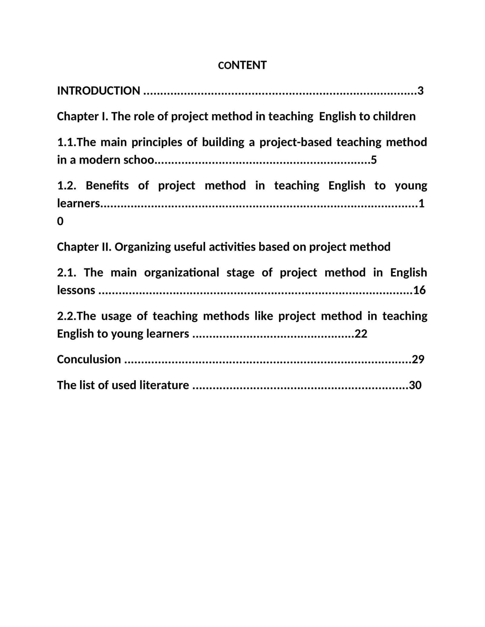 The Role of Project Method in Teaching English to Children