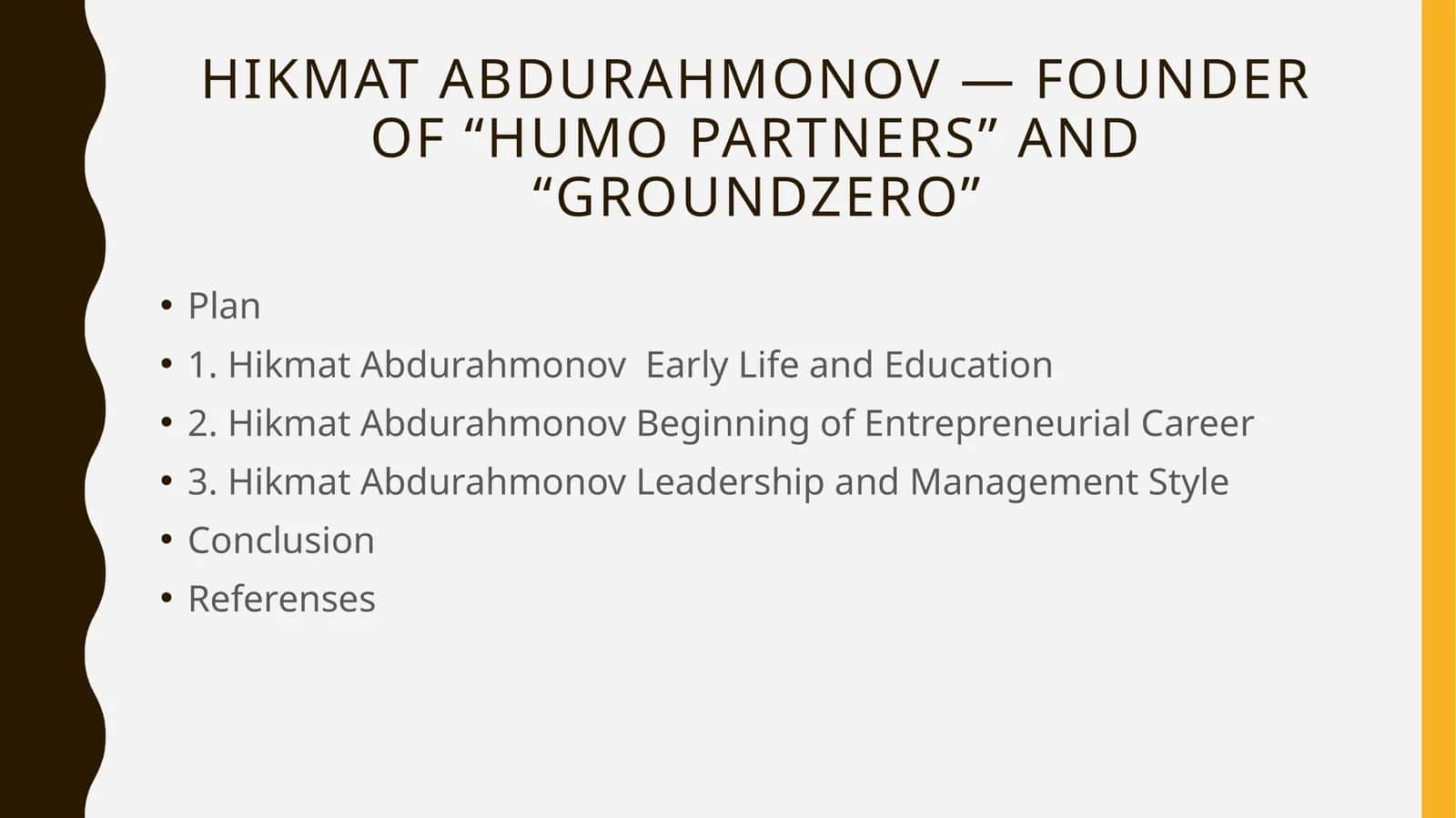 Hikmat Abdurahmonov— Founder of “HumoPartners” and “GroundZero”