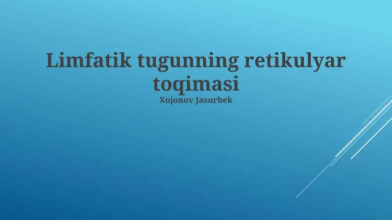 Limfatik tugunning retikulyar toqimasi