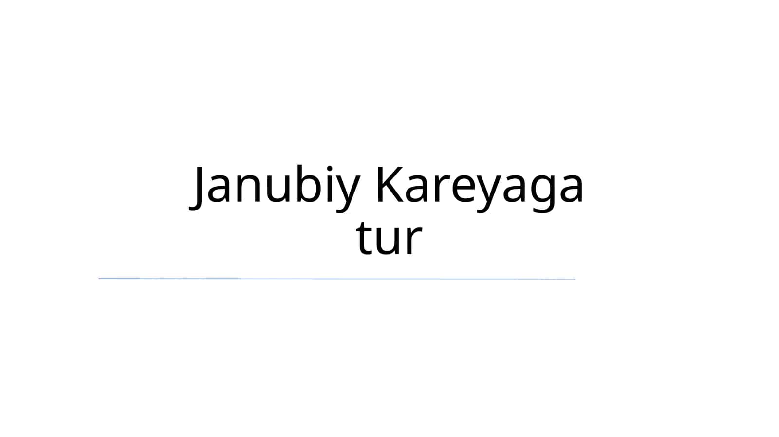 Janubiy Kareyaga tur