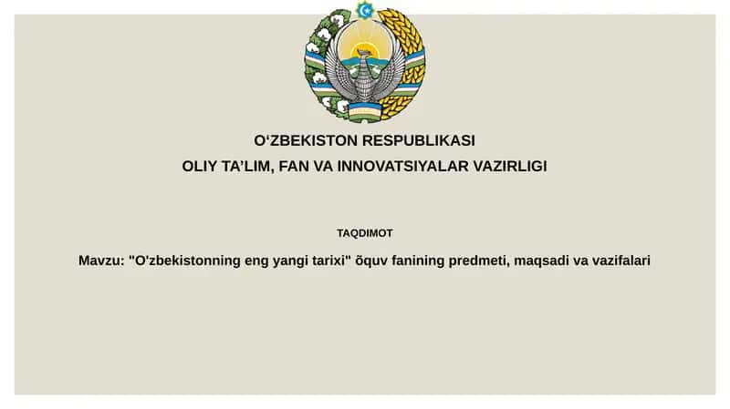 O'zbekistonning eng yangi tarixi