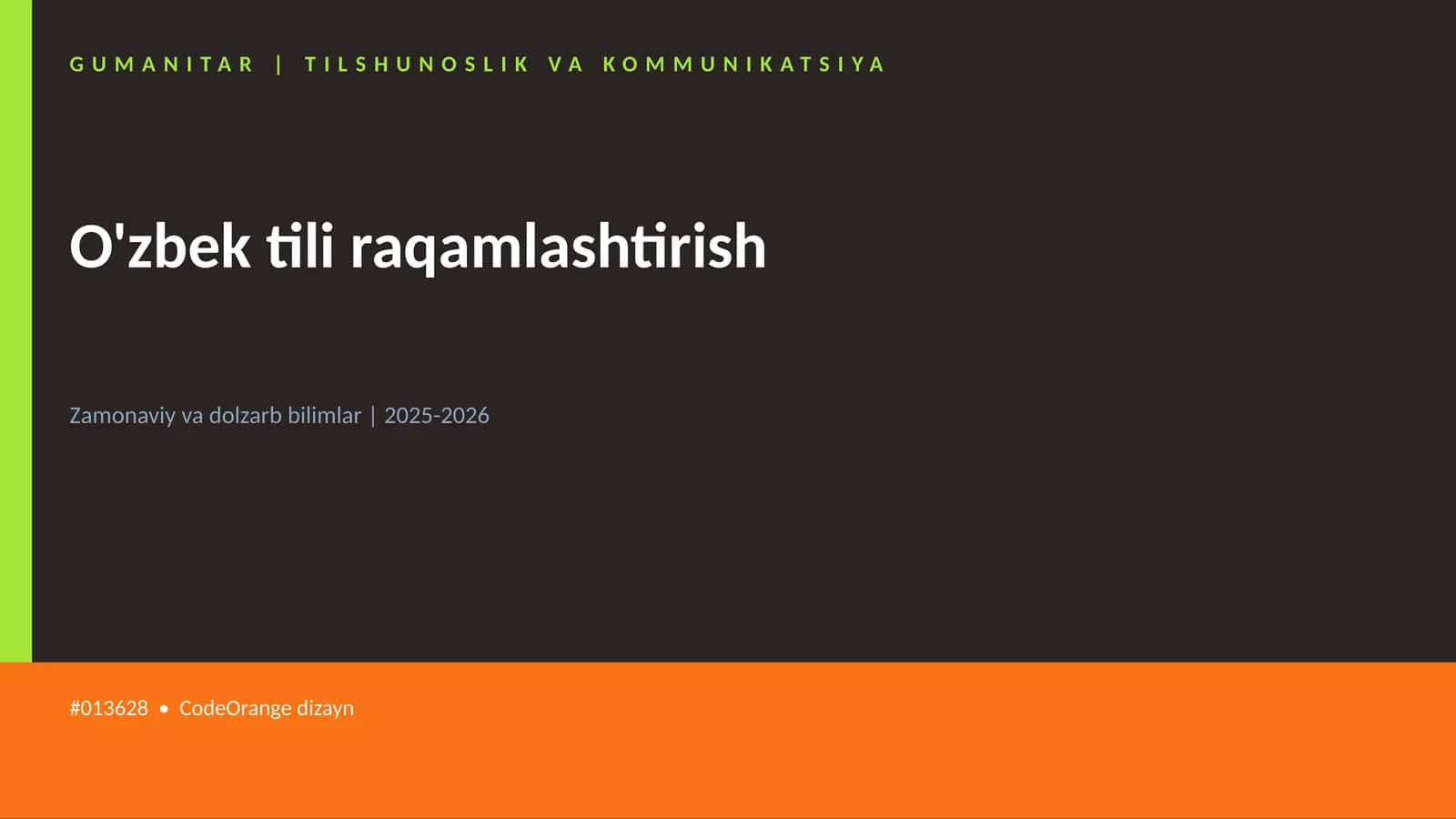 O'zbek tili raqamlashtirish