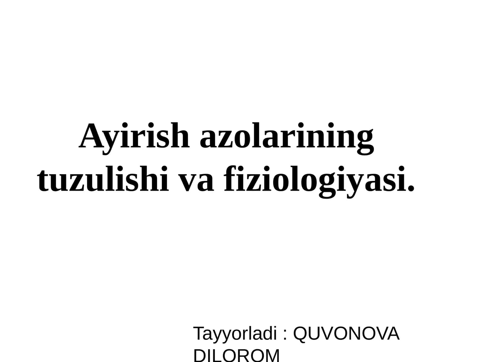 Siydik azolari tuzilishi va fizologiyasi