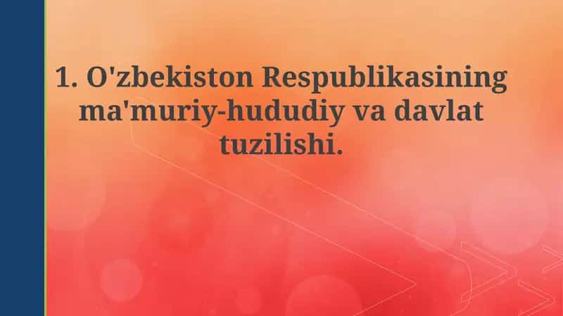 O'zbekiston Respublikasining ma'muriy-hududiy tuzilishi