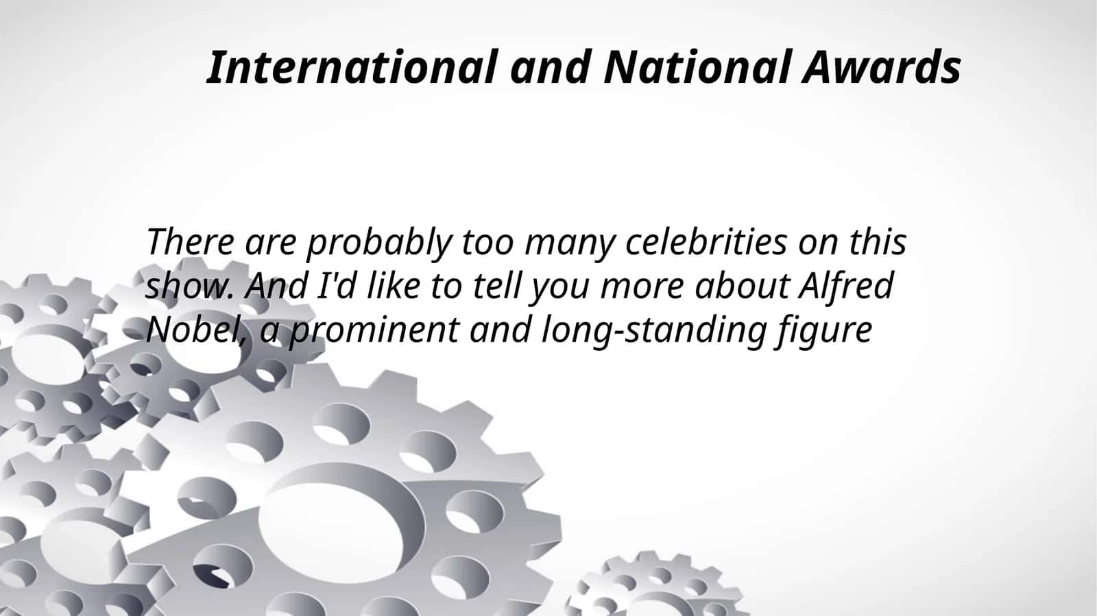 International and National Awards