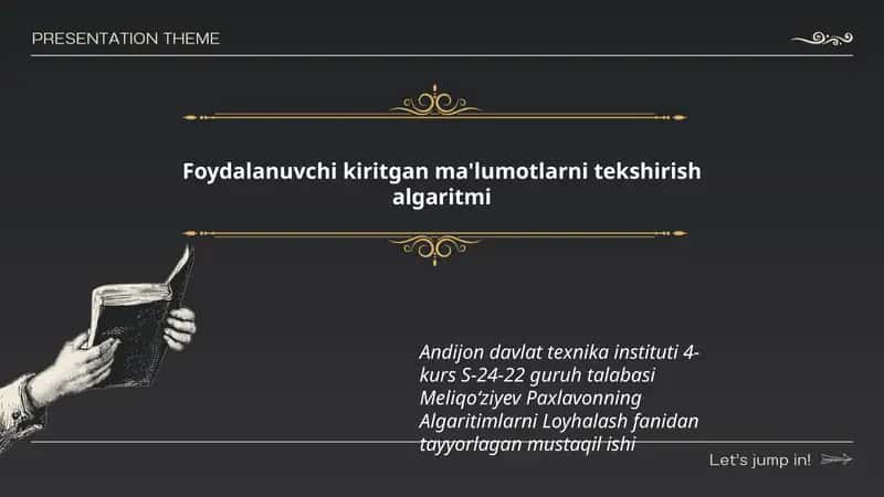 Algaritimlarni Loyhalash fanidan mustaqil ish