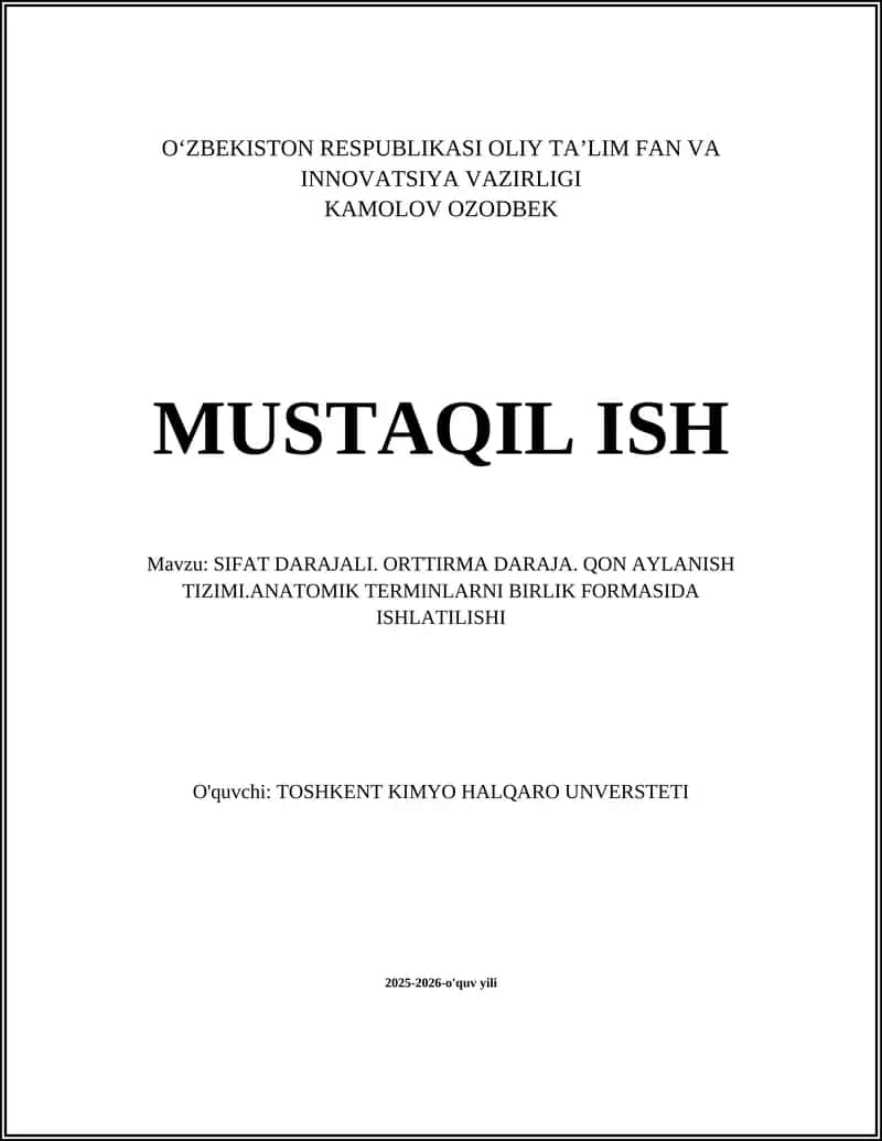 Sifat Darajali va Orttirma Daraja