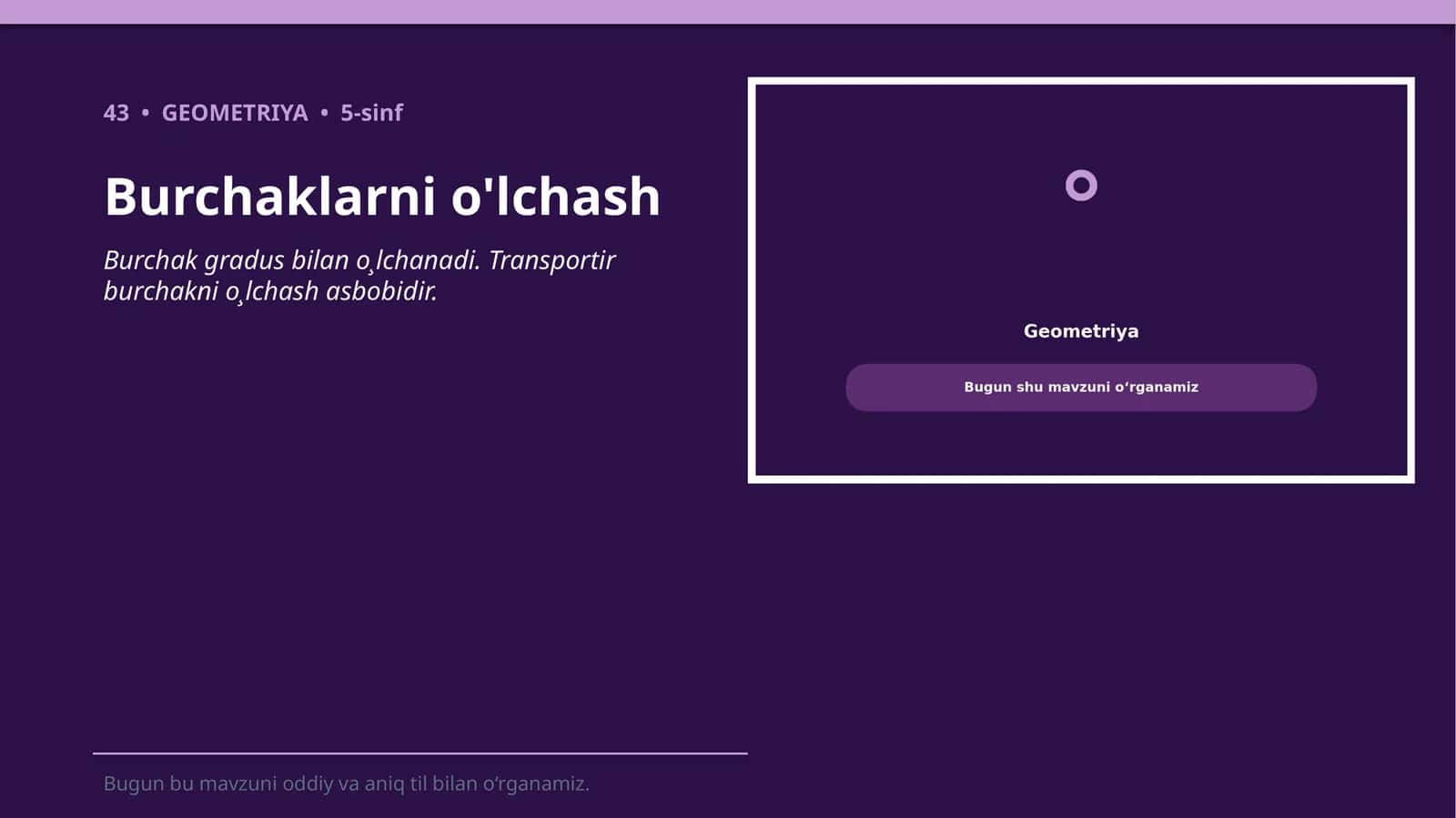 Burchaklarni o'lchash