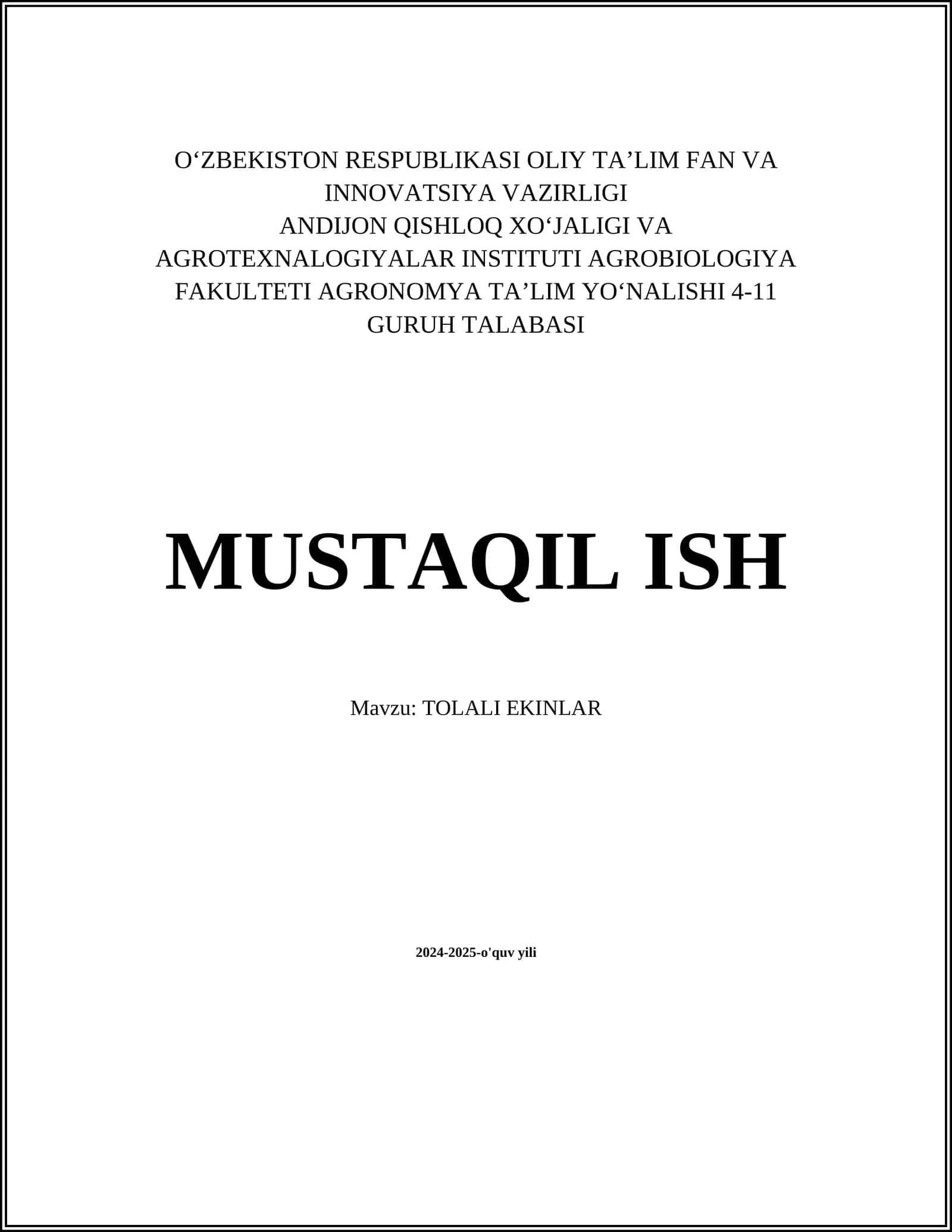 Tolali Ekinlar