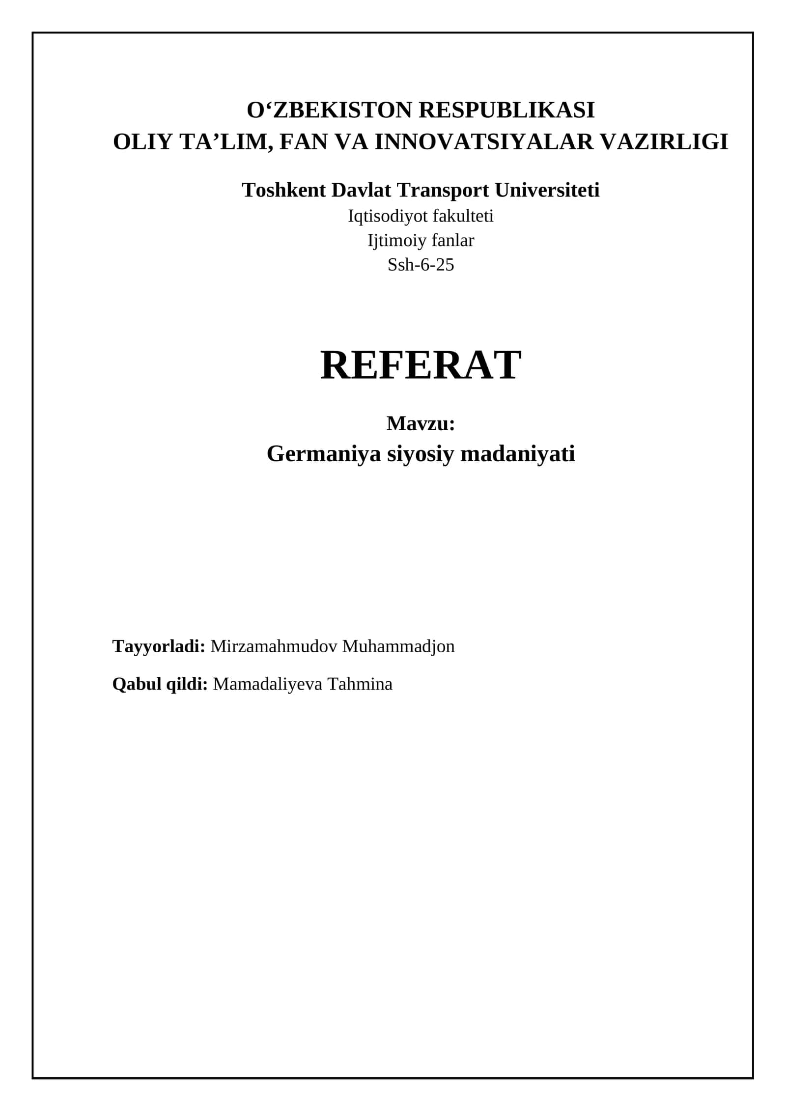 Germaniya siyosiy madaniyati