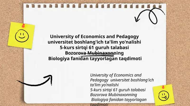 Biologiya fanidan tayyorlagan taqdimoti