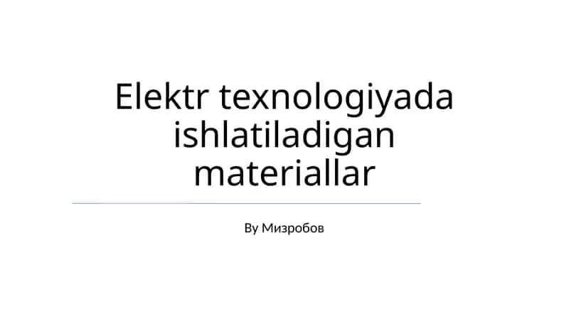 Yarimo'tkazgichlar