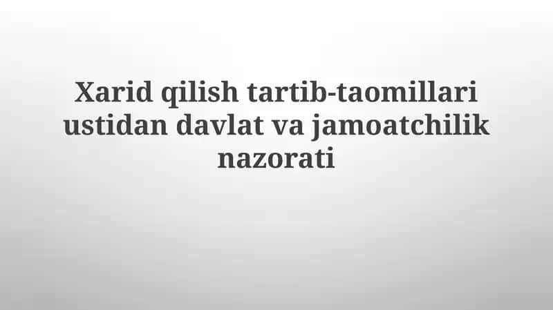 Davlat xaridlari nazorati