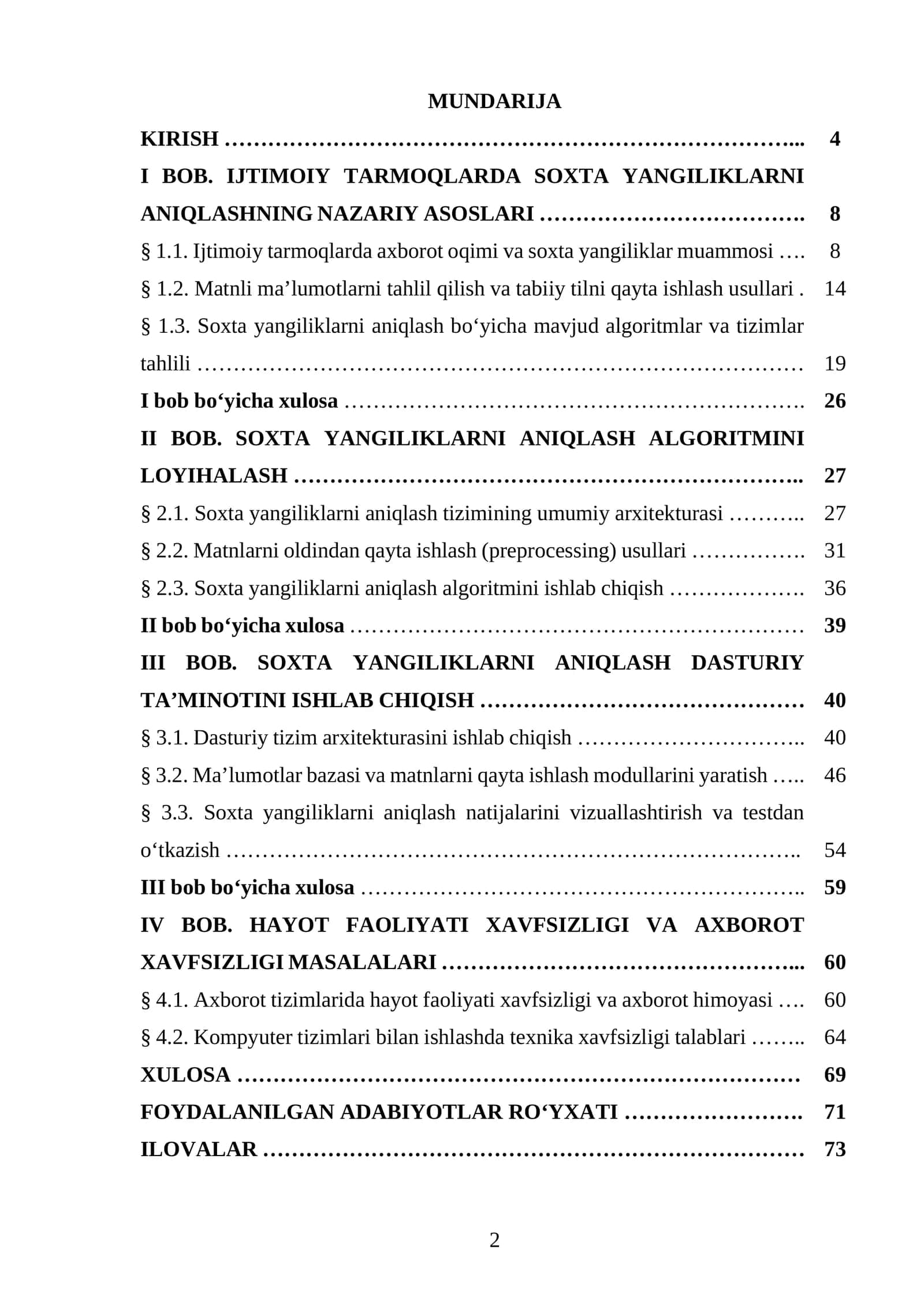 Ijtimoiy tarmoqlarda tarqaladigan axborot oqimida yolg‘on (soxta) yangiliklarni aniqlashning intellektual modelni ishlab chiqish