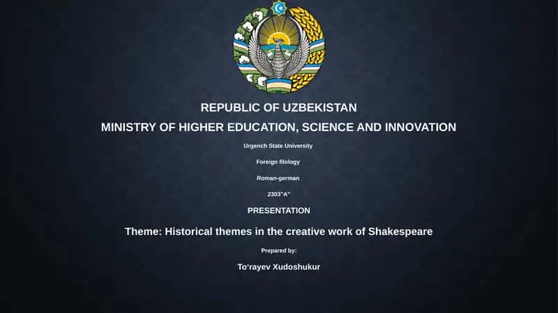 Historical themes in the creative work of Shakespeare