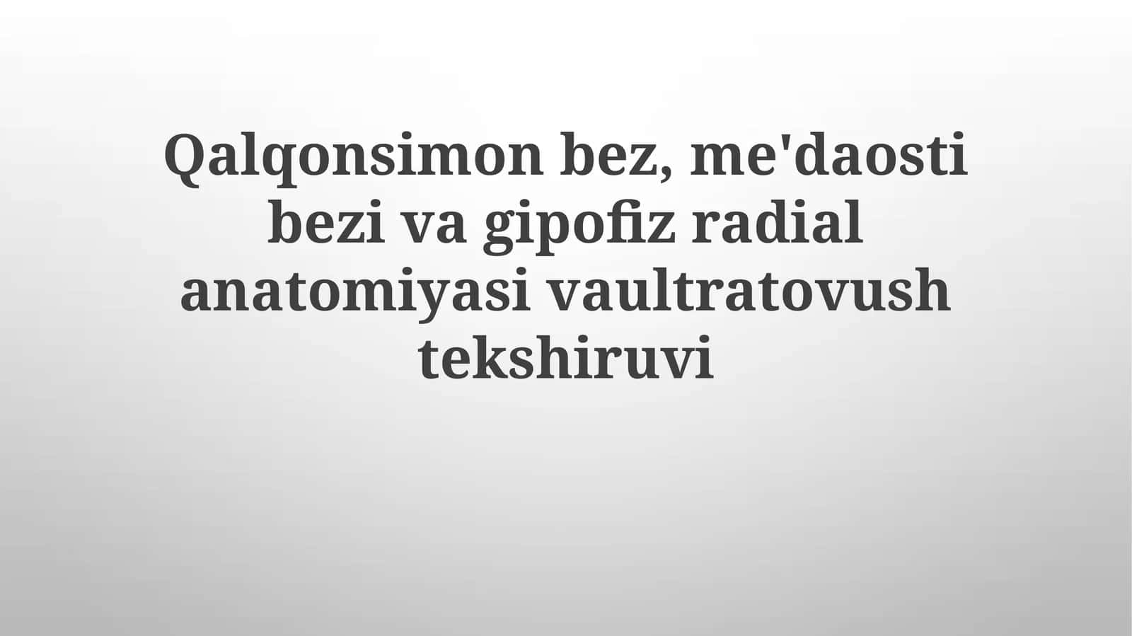 Ultratovush tekshiruvi texnikasi