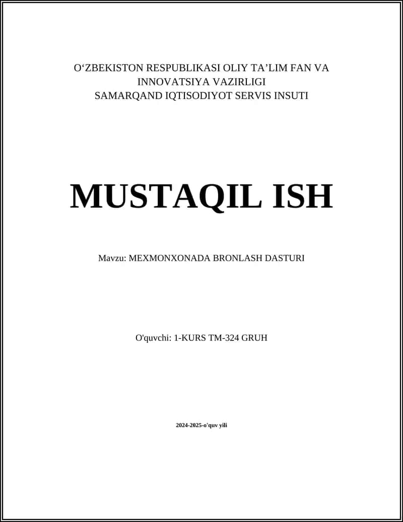 MEXMONXONADA BRONLASH DASTURI