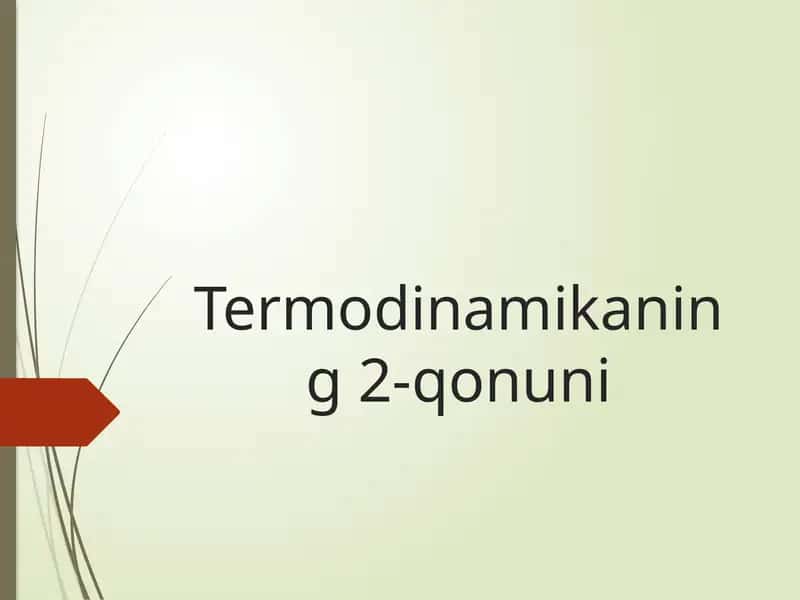 Termodinamikaning 2-qonuni