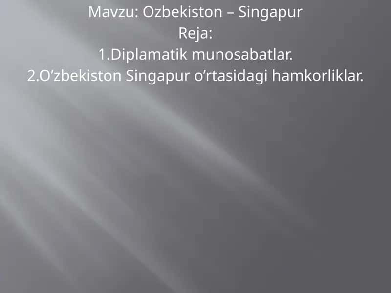 Ozbekiston-Singapur munosabatlari