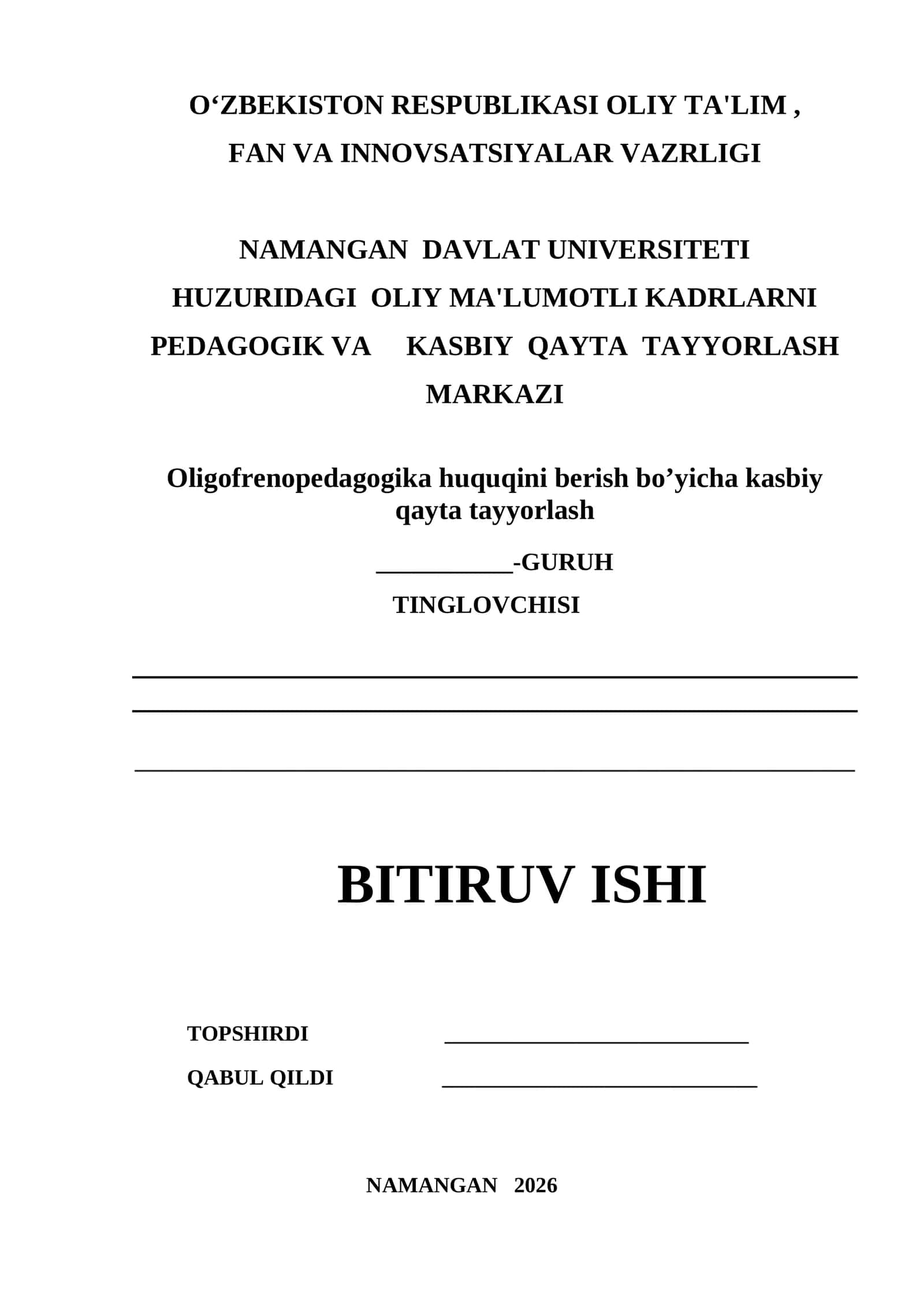 Maktabgacha yoshdagi aqli zaif bolalarning nutqini o‘stirish