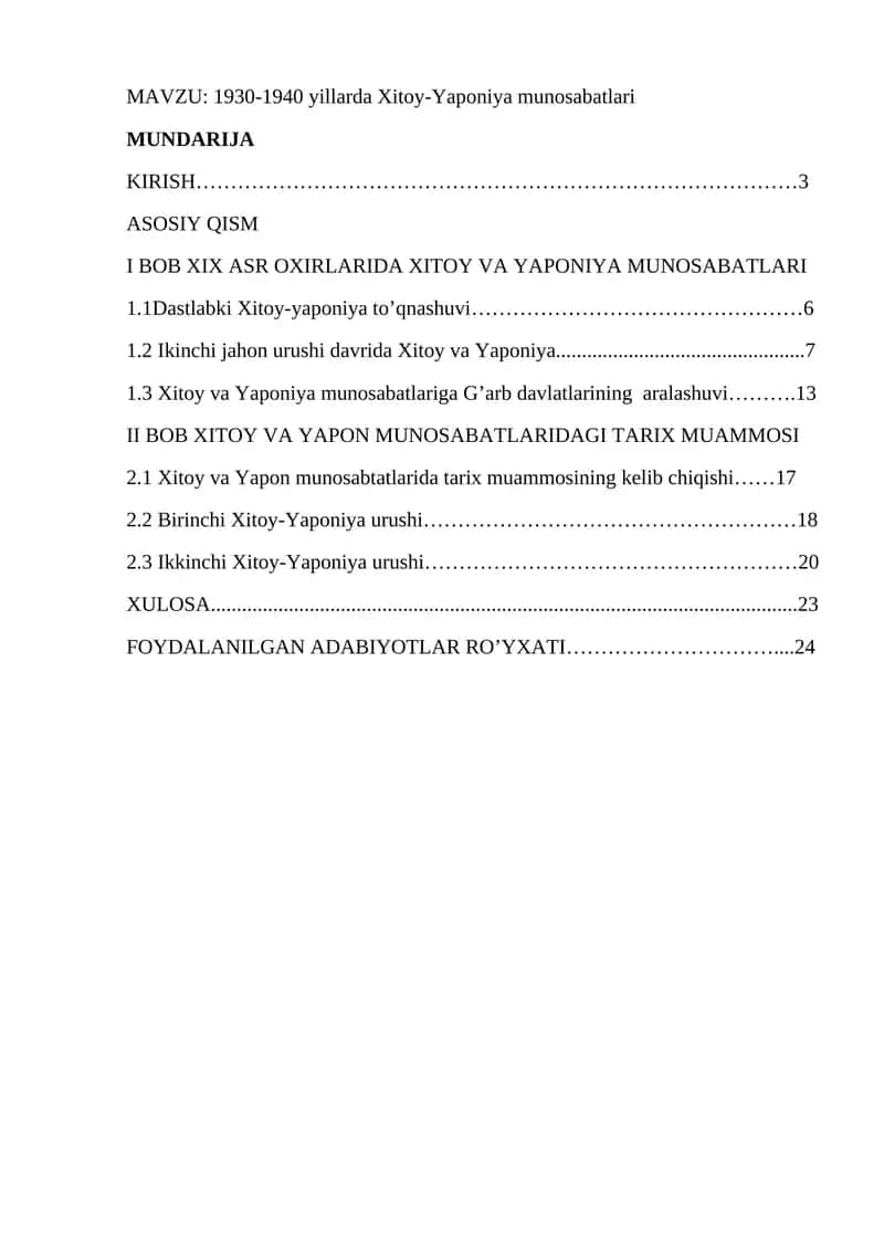 1930-1940 yillarda Xitoy-Yaponiya munosabatlari