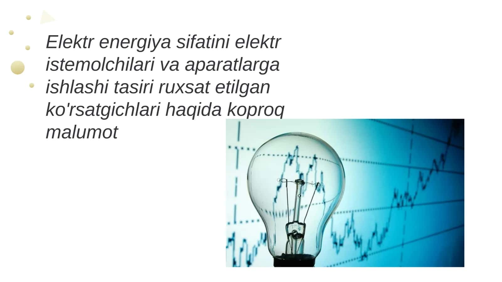 Elektr energiya sifatini elektr istemolchilari va aparatlarga ishlashi tasiri ruxsat etilgan ko'rsatgichlari haqida koproq malumot