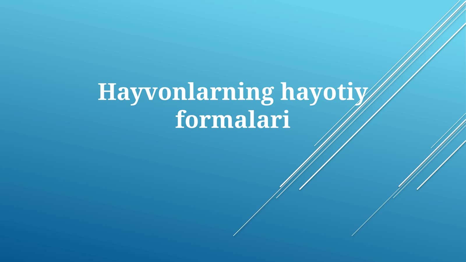 Hayvonlarning hayotiy formalari