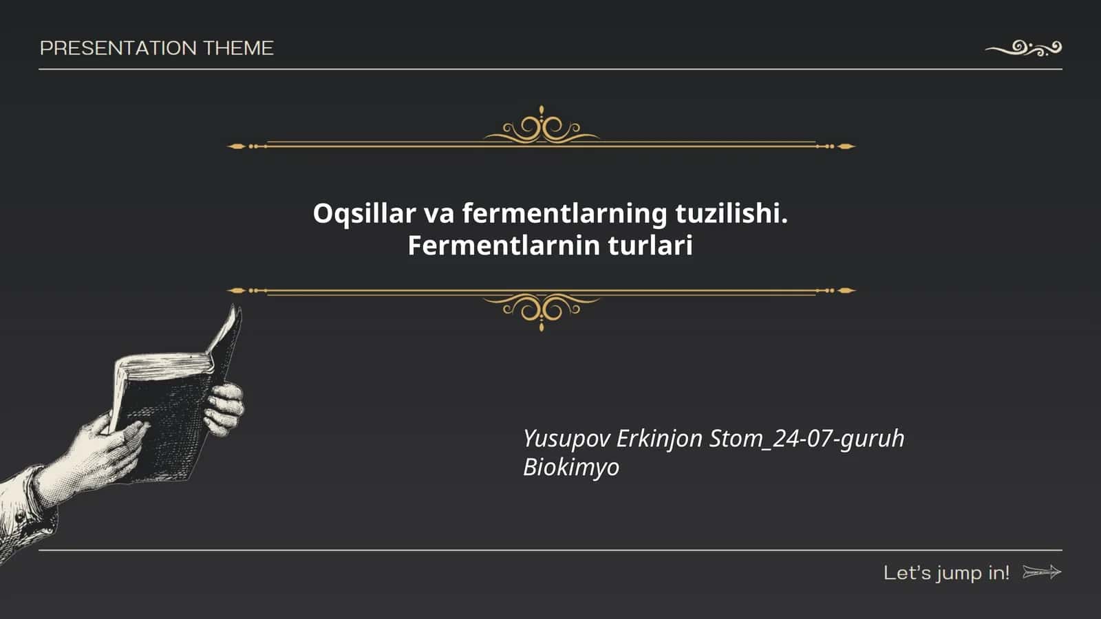 Oqsillar va fermentlarning tuzilishi. Fermentlarnin turlari