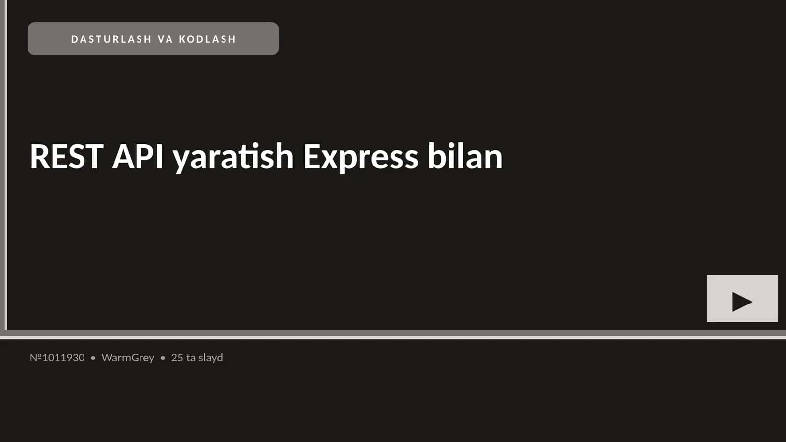 REST API yaratish Express bilan