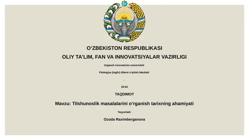 Tilshunoslik masalalarini o‘rganish tarixning ahamiyati