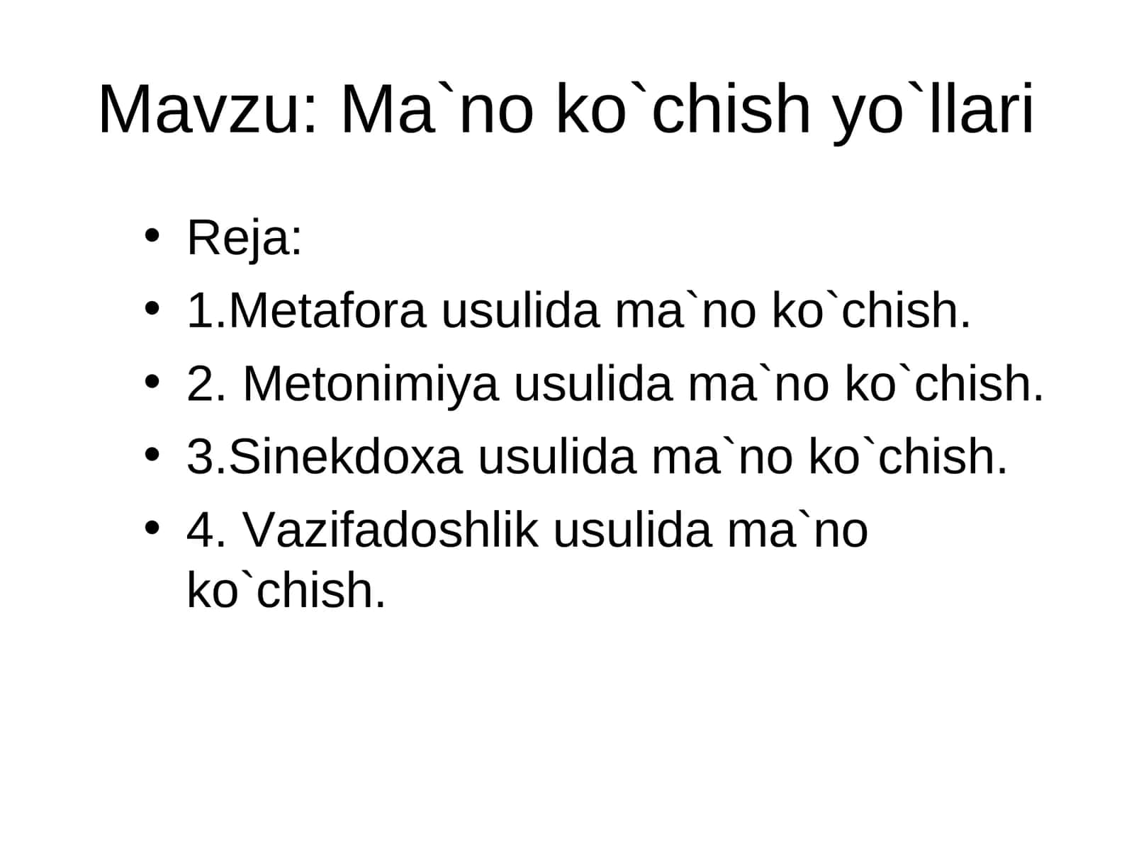 Ma`no ko`chish usullari