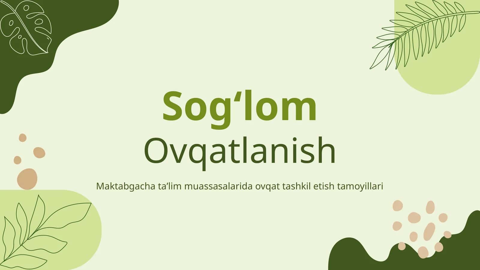 MTTda sog`lom ovqatlantirishni tashkil etish ,maktabgacha ta`lim tashkilotlarida sog`lom ovqatlantirishni tashkil etishning mazmun mohiyati