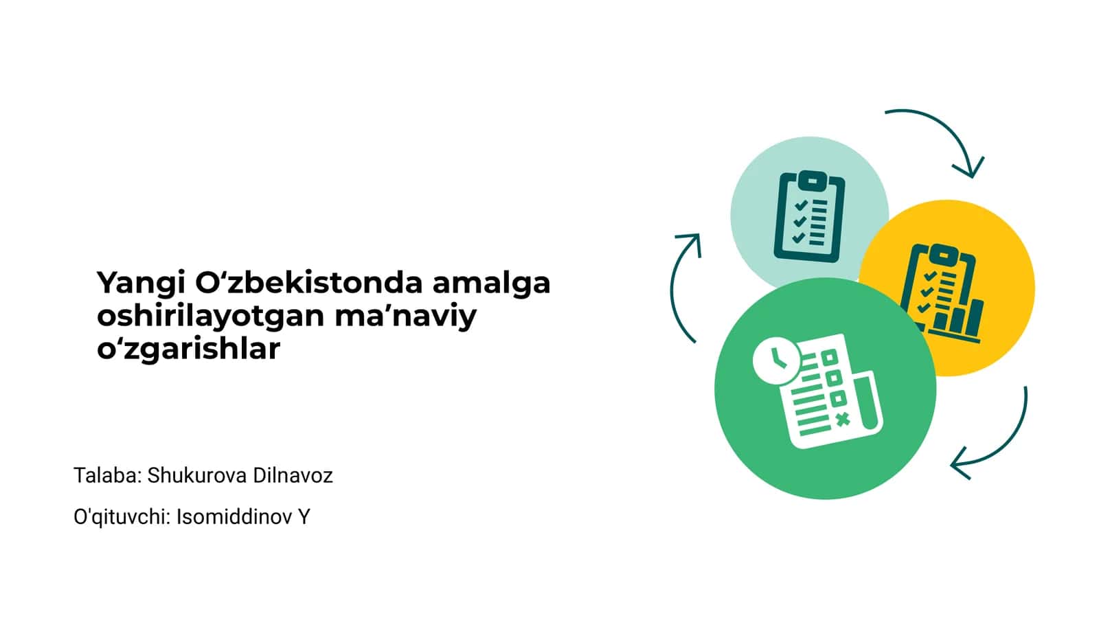 Yangi Oʻzbekistonda amalga oshirilayotgan maʼnaviy oʻzgarishlar