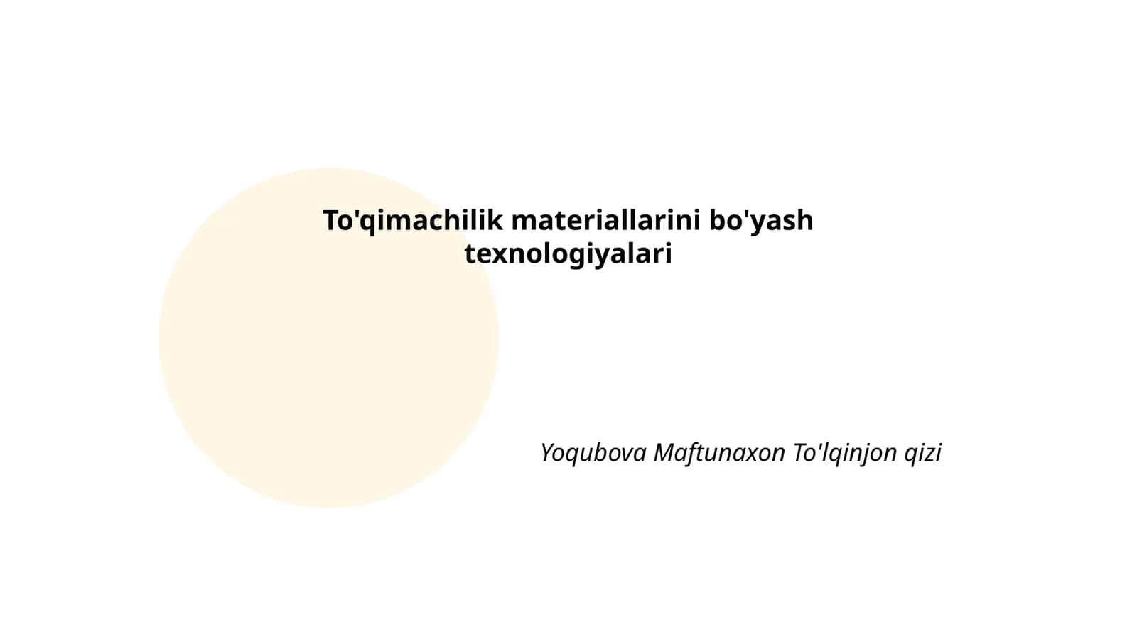 To'qimachilik materiallarini bo'yash texnologiyalari