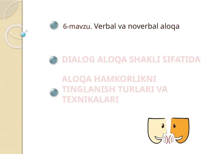 Verbal va noverbal aloqa
