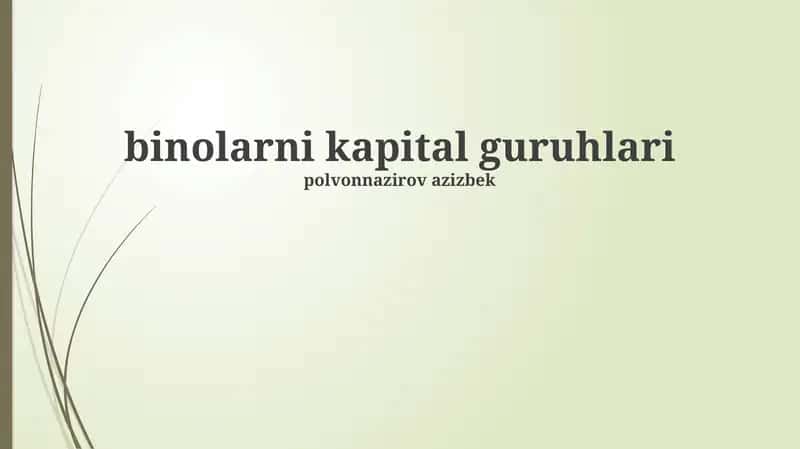 Binary Capital Guruhlari: Umumiy Nuqtai