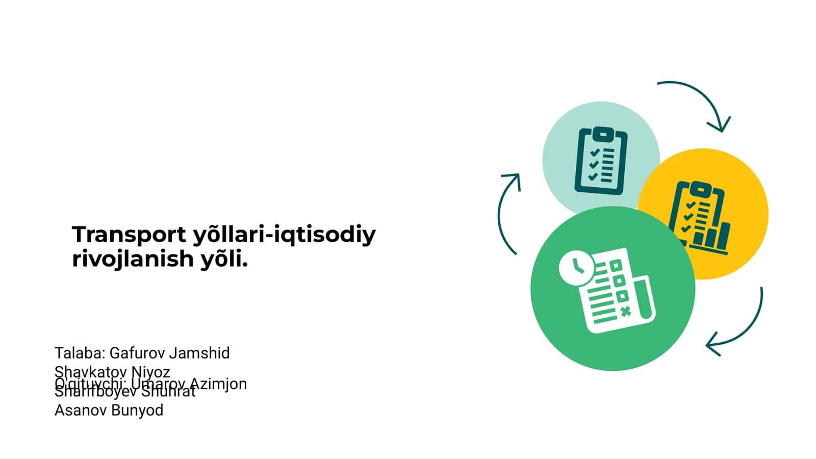 Transport yõllari-iqtisodiy rivojlanish yõli