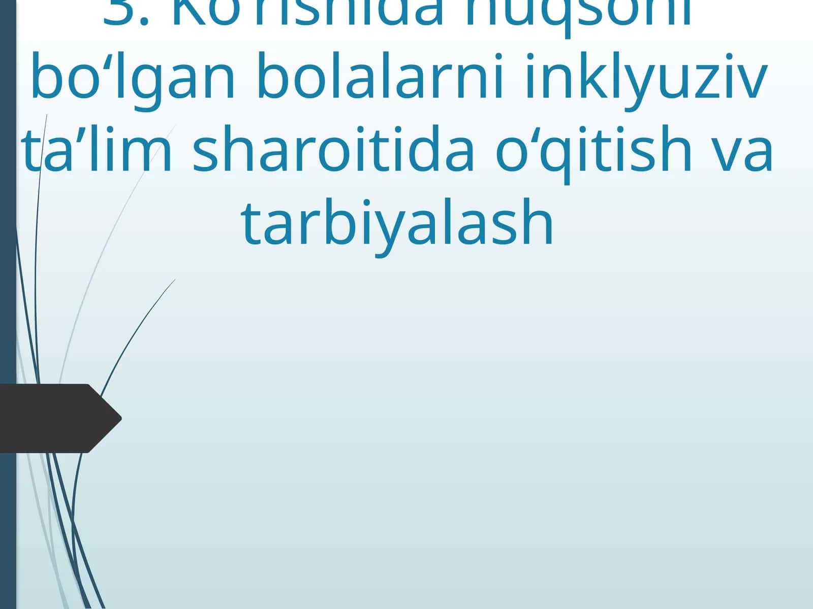 Ko‘rishida nuqsoni bo‘lgan bolalarni inklyuziv ta’lim sharoitida o‘qitish va tarbiyalash