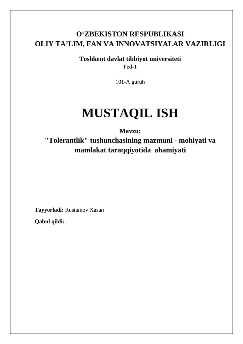 Tolerantlik: Ta'rif, Mohiyat va Tarixiy Asoslar