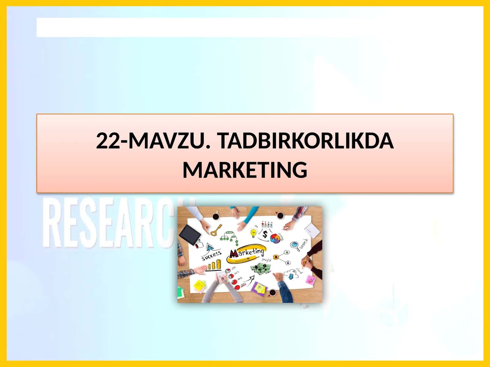 MAVZU.TADBIRKORLIKDA MARKETING