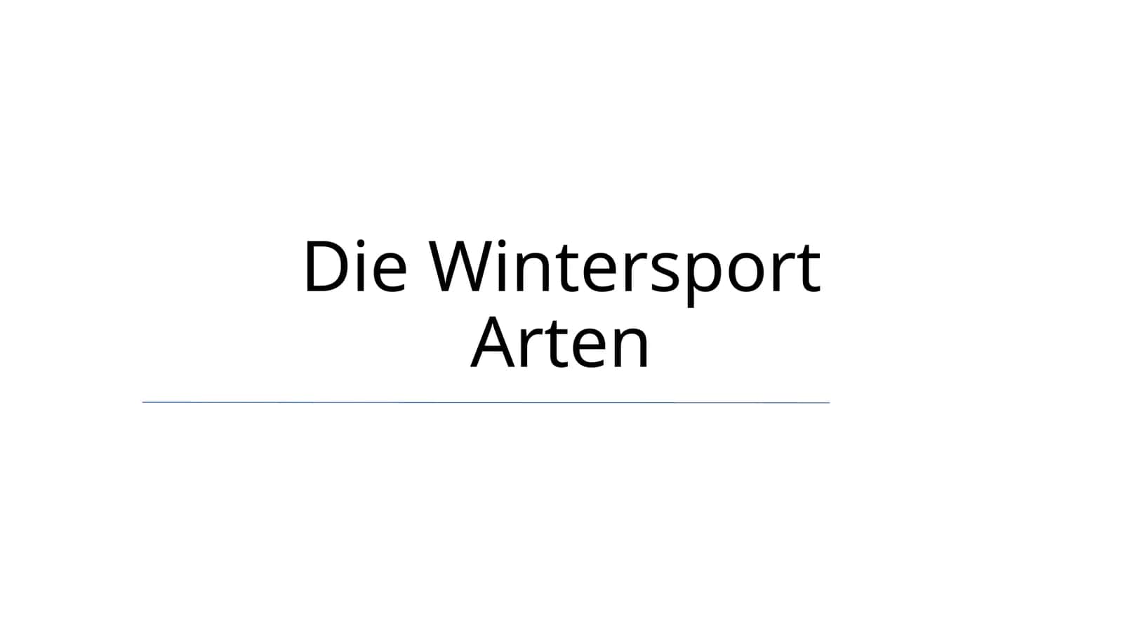 Die Wintersport Arten