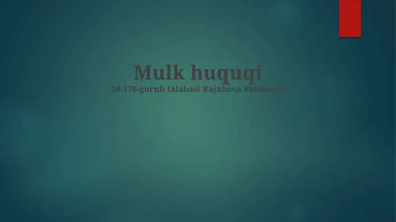 Mulk huquqi