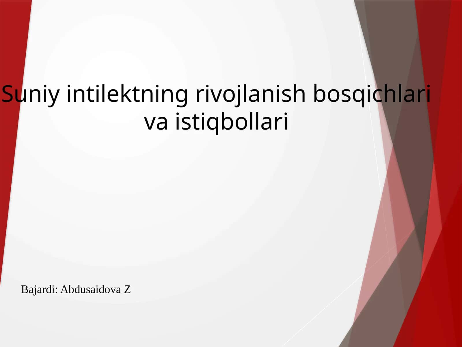 Suniy intellektning rivojlanish bosqichlari va istiqbollari
