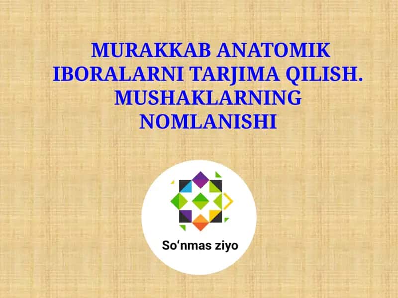 Murakkab Anatomik Iboralarni Tarjima Qilish. Mushaklarning Nomlanishi