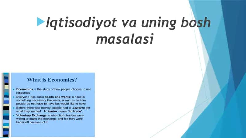 Iqtisodiyot va uning bosh masalasi