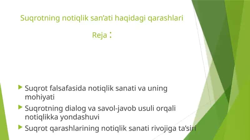 Suqrotning notiqlik san’ati haqidagi qarashlari