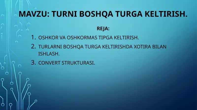 Oshkor ta'rifini qo'shish